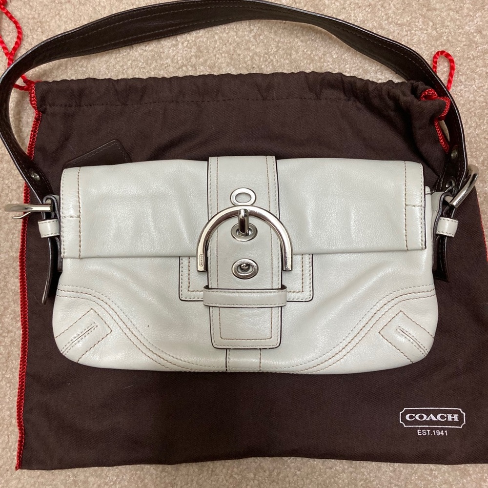 Coach Buckle Front Shoulder Bag